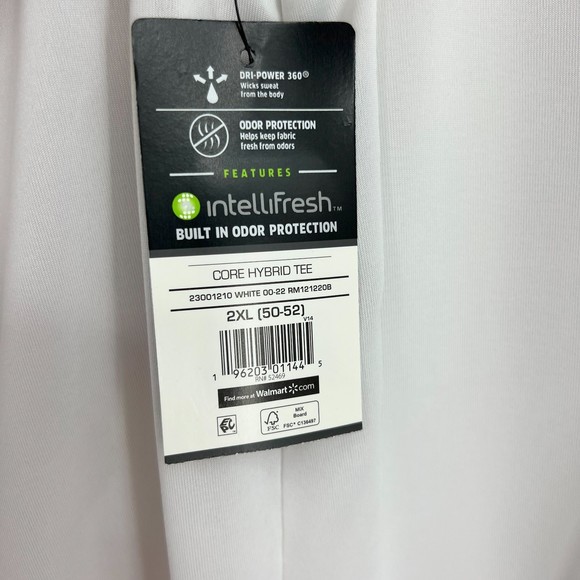 Active T-Shirt Men's 2XL Solid White RUSSELL Core Hybrid Jersey Tee - Picture 6 of 12